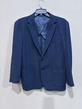 Rodd & Gunn Navy Textured Blazer | Italian Marlane Fabric | XL |